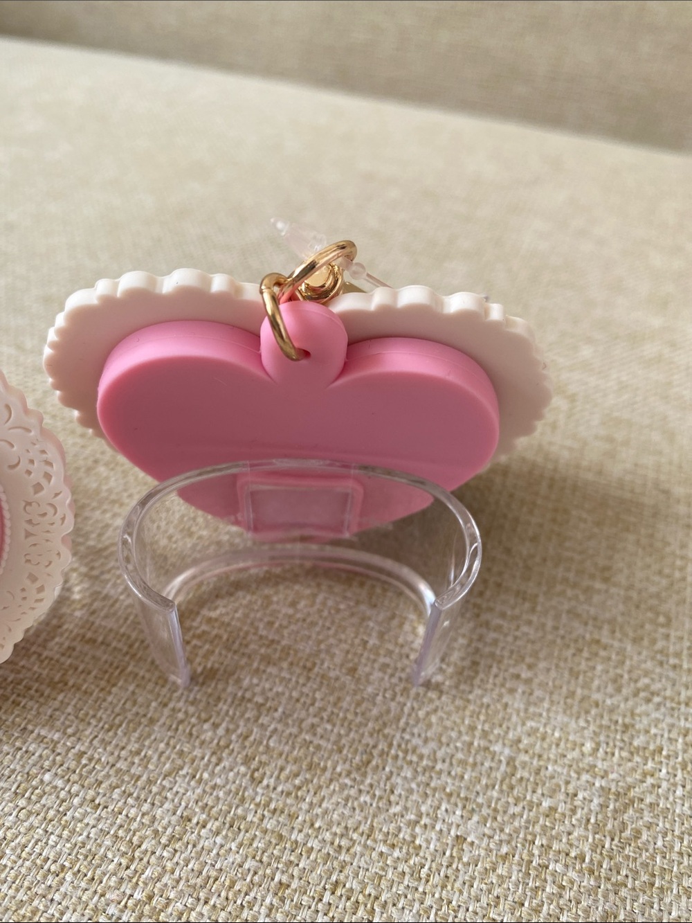 Pink Heart Silicone hand sanitizer holder
